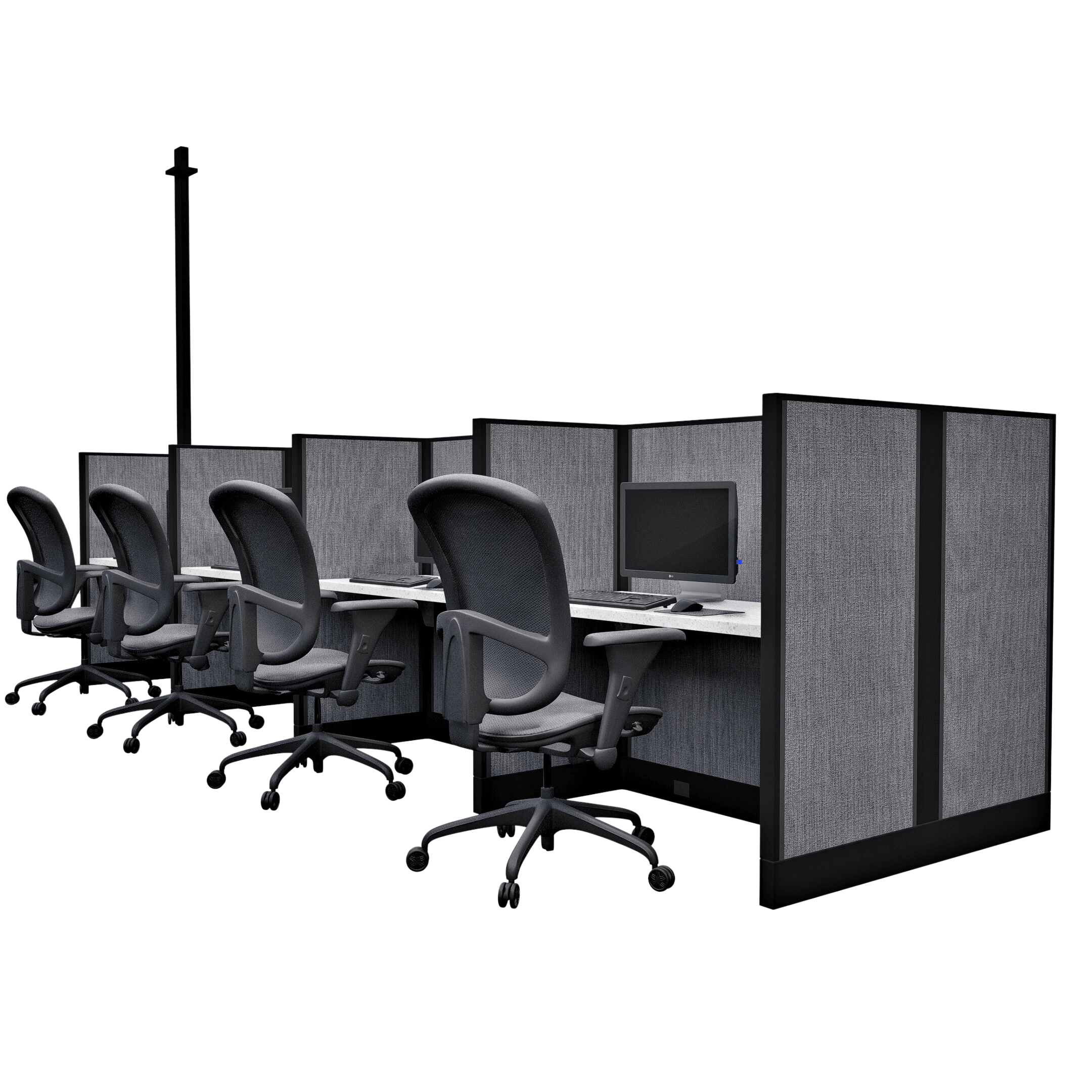 53″ Tall 4’x 2′ Pod of 8 Call Center Cubicles – Cube Solutions